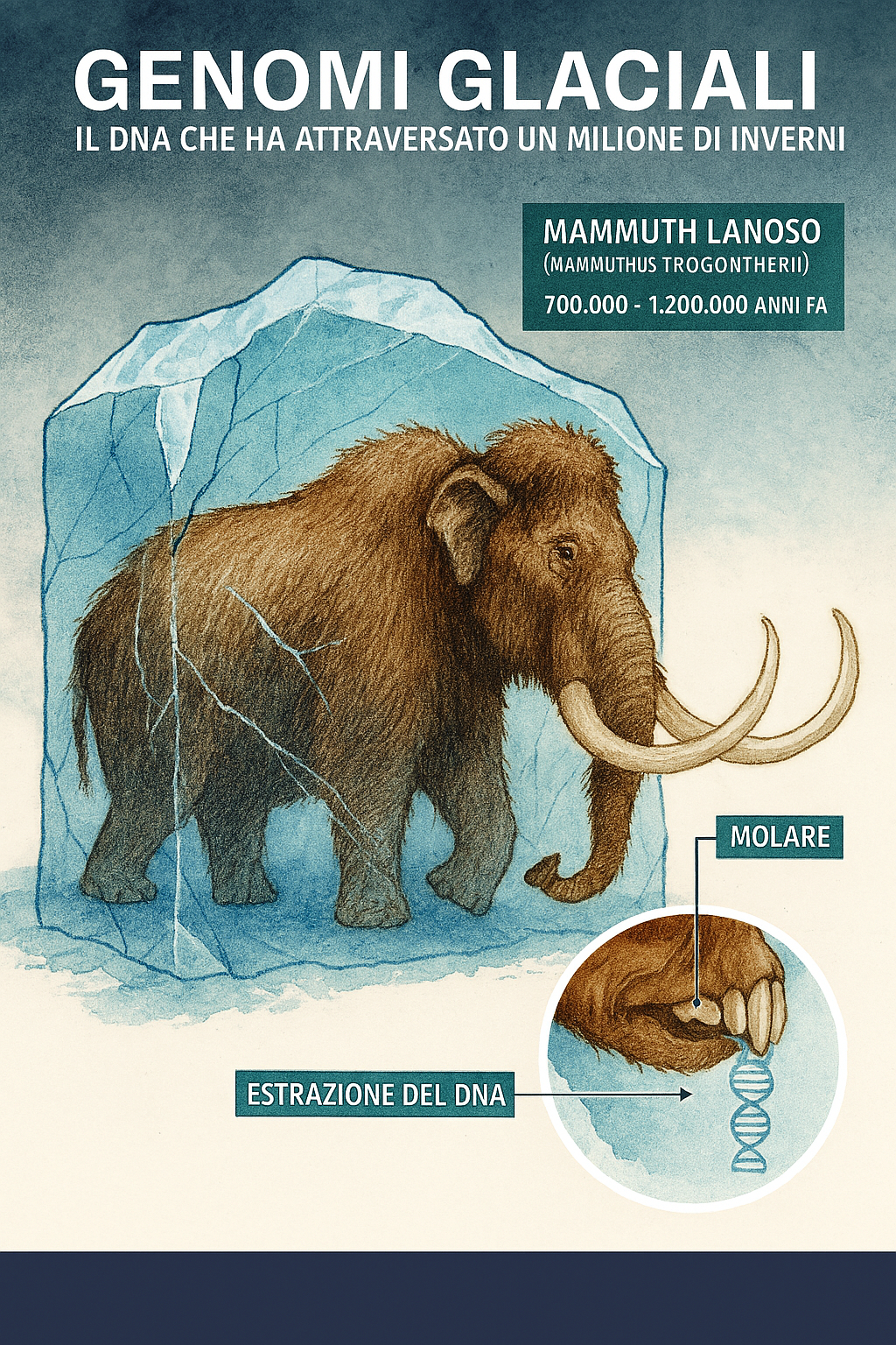 Scopri di più sull'articolo Genomi Glaciali: il DNA che ha attraversato 1 milione di inverni